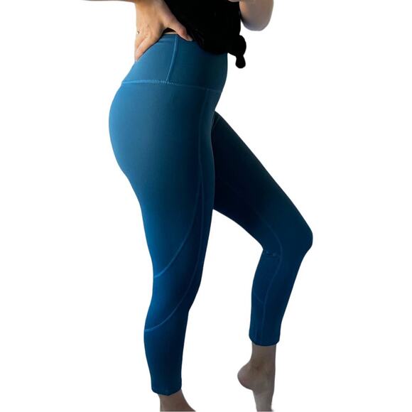 Revolve Iris & Ink S Tapestry Blue Pantaloni High Waist Workout Yoga Legging - Picture 1 of 9